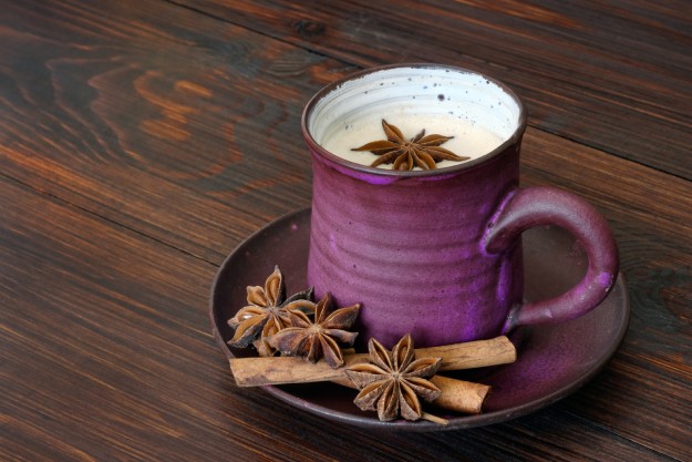 Traditional chai tea with milk