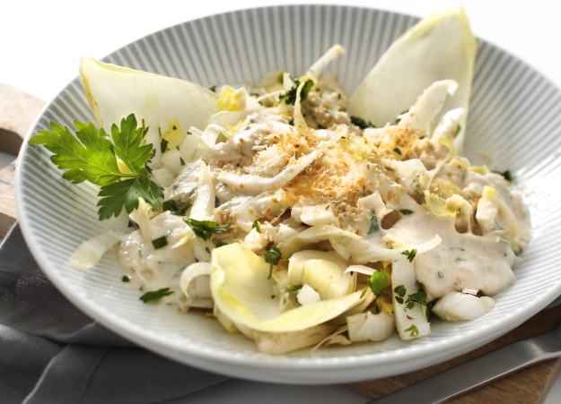 Chicoreésalat mit Bananencreme
