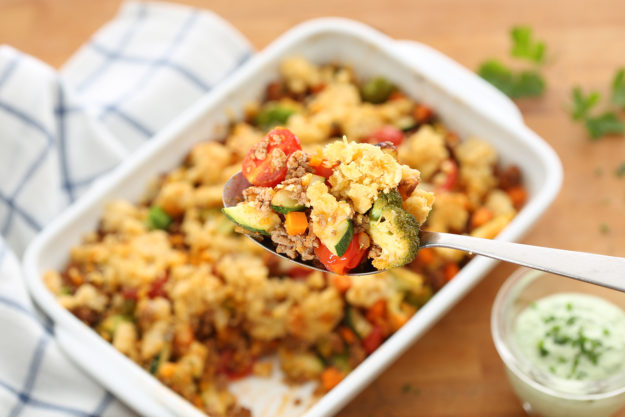 Hackauflauf mit Käsestreuseln