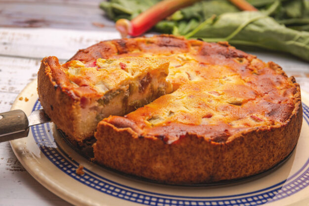 Rhabarberkuchen mit QuarkLandgemachtes-150 Rhabarberkuchen mit Quark