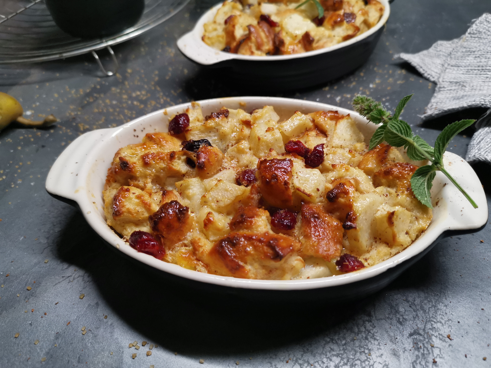 Birnen-Brotpudding mit Buttermilch - Landgemachtes