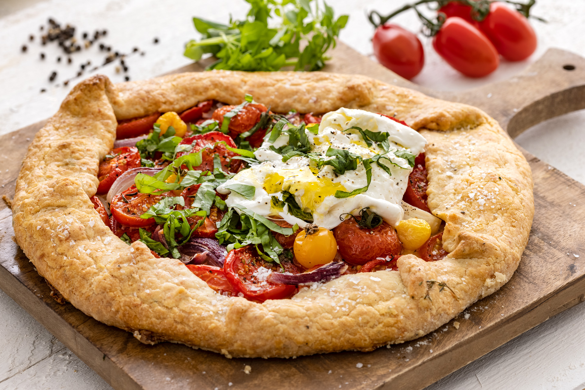 Tomaten-Galette mit Burrata - Landgemachtes