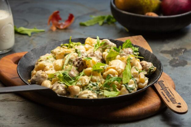 schnelle_gnocchi-pfanne_1 Gnocchis, Gnocchis mit Birnen und Gorgonzola, Gnocchis mit Sahnesauce