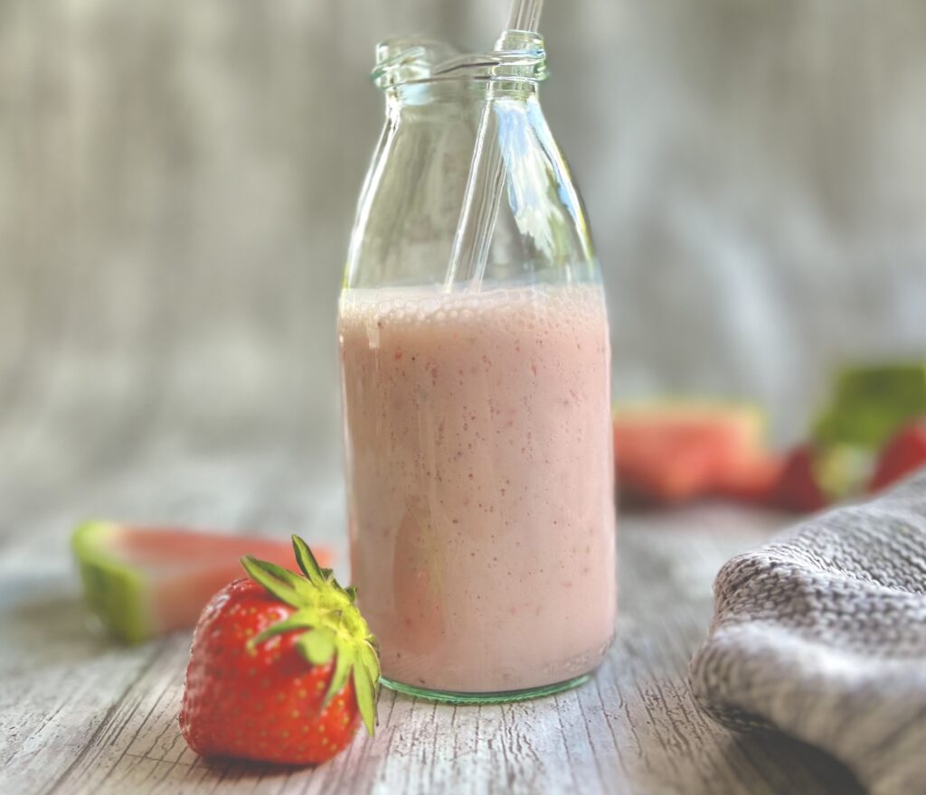 Kefirshake, Sommershake, Erdbeer-Kefir, Melonen-Kefir