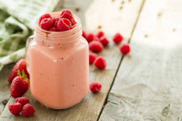 Himbeer-Mandel-Smoothie Himbeer-Mandel-Shake
