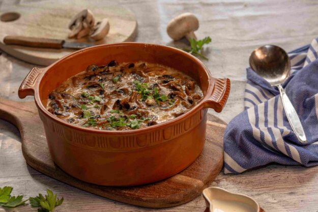 Kabeljau in Champignon-Sahne-Sauce Kabeljau in Champignon-Sahne-Sauce