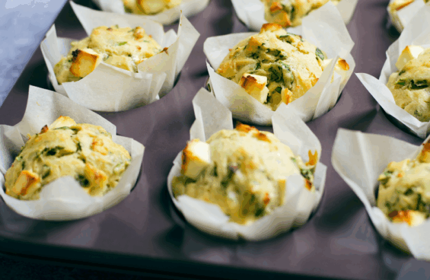 Hirtenkäse-Spinatmuffins