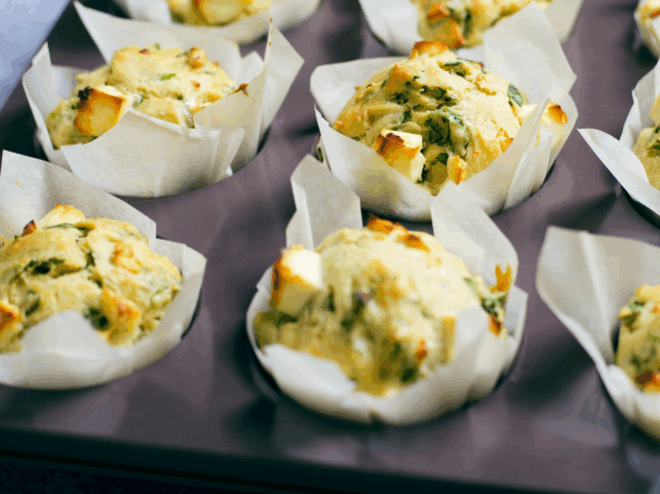 Hirtenkäse-Spinatmuffins